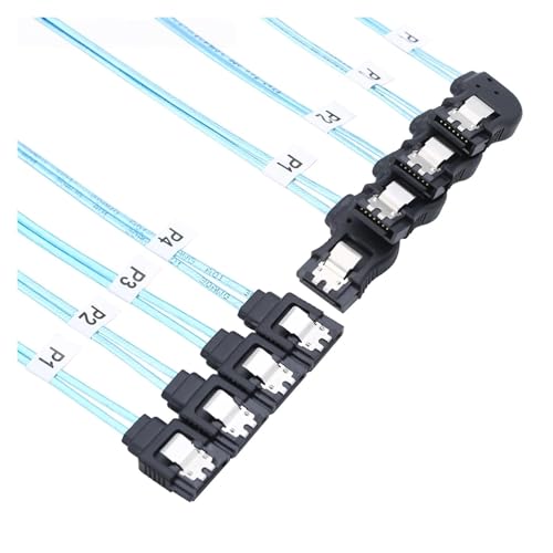 Cable 4 SATA Host a 4 SATA ángulo derecho 1.0 m 12 Gbps miniatura 6