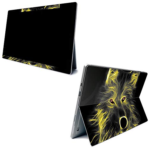 Image of MightySkins Carbon Fiber Skin for Microsoft Surface Pro 7 - Neon Wolf | Textured Carbon Fiber Finish | Easy to Apply, Remove, and Change Styles | Made in The USA,Model Number: CF-MISURPR7-Neon Wolf
