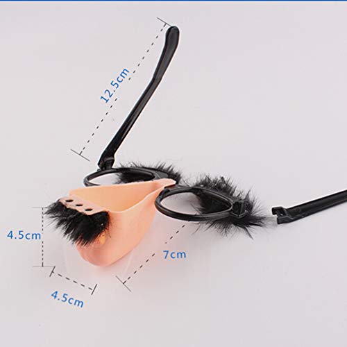 GANAZONO Pirate Moustache Glasses with Big Nose Fake Nose Eyebrow Eyewear Party Eyeglass Cosplay Party Dress Up Props for Halloween Party Supplies Fuzzy Nose Glasses - Image 4