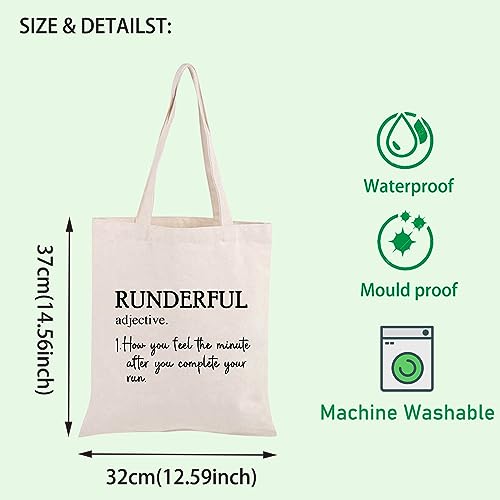 FOTAP Runner Shopping Bag Runderful Tote Bag Running Lover Gift Marathon Runner Tote Bag Parkrun Shopping Bag (Runderful Tote UK) - Image 2
