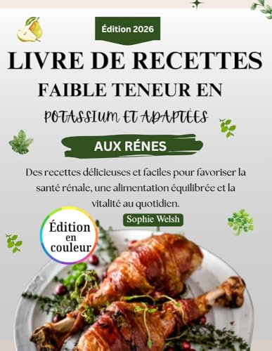 LIVRE DE RECETTES À FAIBLE TENEUR EN POTASSIUM ET ADAPTÉES AUX RÉNES: Des recettes délicieuses et faciles pour favoriser la santé rénale, une alimentation équilibrée et la vitalité au quotidien.