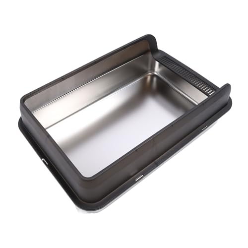 Arenero de acero inoxidable para gatos extra grande con tapa miniatura 3