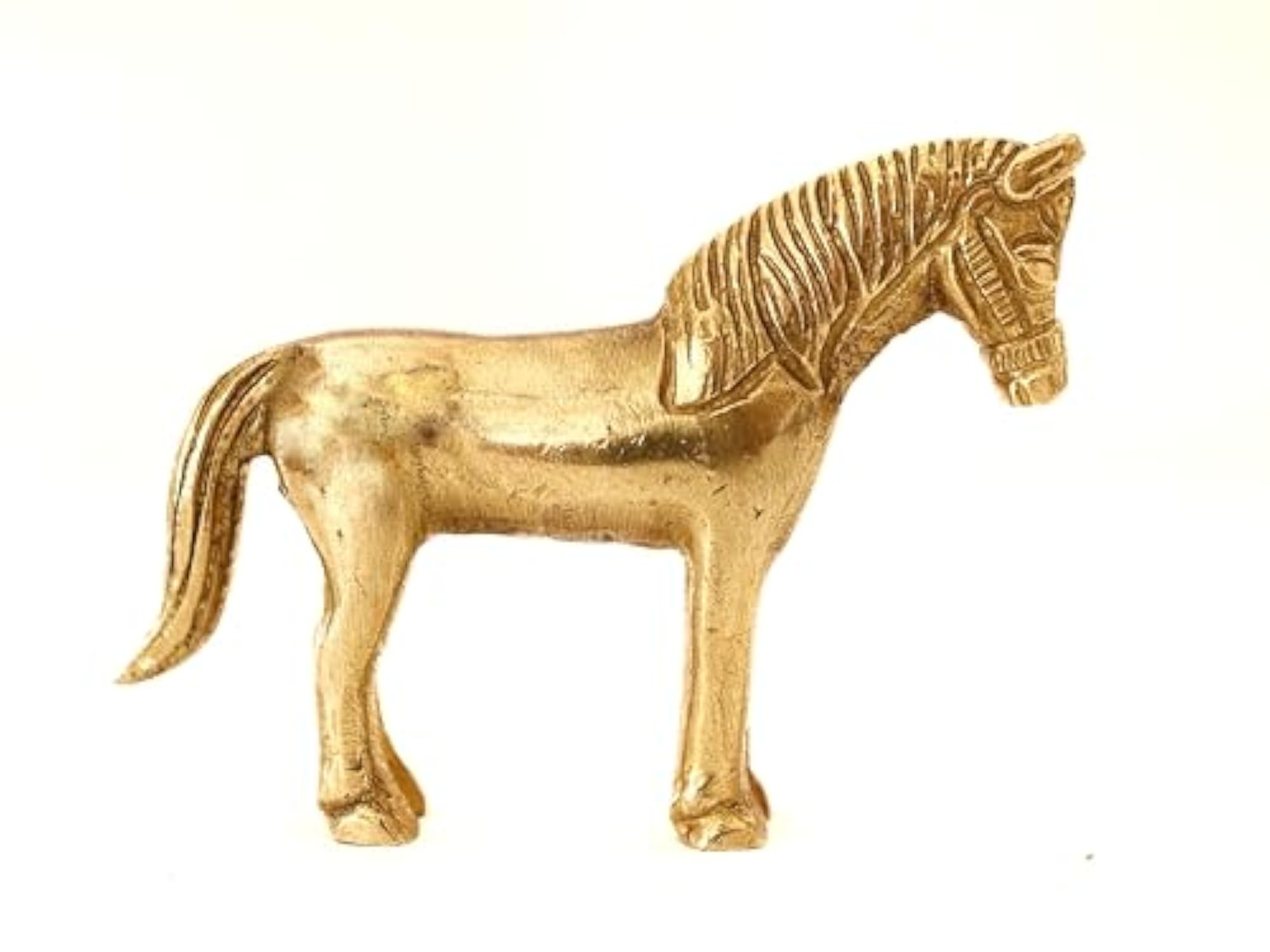 Small Brass Horse Statue, 3 Inch