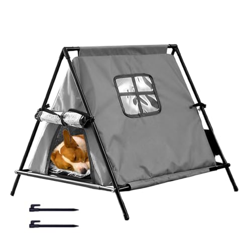 屋外用 猫 小屋,防水 保温 防風 | 三角形屋外子猫ペットハウス - ガレージ 納屋 パティオ バルコニー 庭 公園 住宅地 街角用