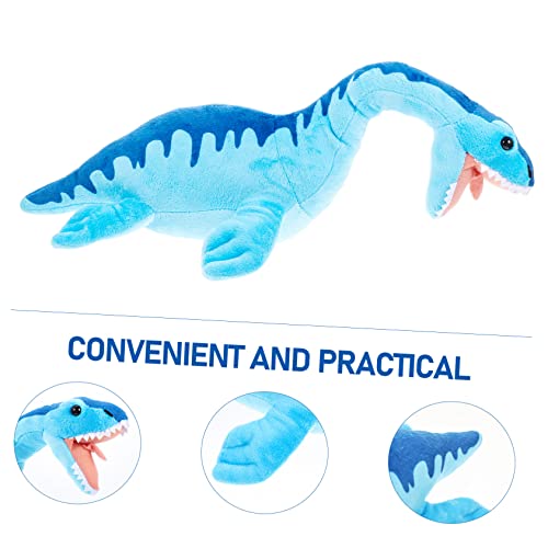 Toyvian Nessie Plush Toy - Soft Plesiosaurus Stuffed Animal for Kids Room Decoration and Sleep Companion, Blue, 40X25X22CM - Image 3