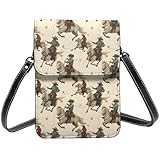 Design multi-poches pour les essentiels : doté de trois poches ouvertes, ce sac à main vintage à imprimé cheval de cowboy pour femme vous permet d'organiser facilement votre téléphone, vos cartes de crédit, vos clés, votre argent, votre rouge à lèvres et d'autres petits articles. La doublure intérieure en peluche protège votre téléphone des rayures et des frottements lors de l'utilisation
