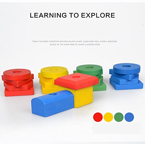 Image of PLUSPOINT Wooden Shape Sorting & Stacking Block Train Toy Colour sorter and Stacking Game Block Puzzle Toy Pull Early Learning Educational Toddler Gift for 3 Year+ Kids (Shape Sorting Train)