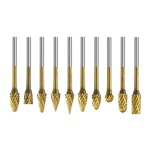 10 個合金鋼ロータリーファイルバリダブルスレッド研削ヘッド木工掘削金属彫刻彫刻微研削アクセサリー