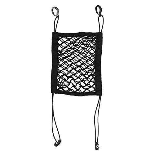 Barrière pour chien de voiture, organisateur de filet de siège auto extensible siège de voiture maille maille filet de chargement crochet porte-pochette pour animaux de compagnie voiture(noir)