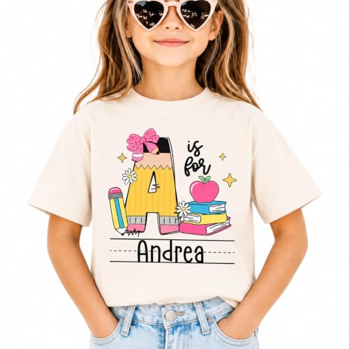Famitrendz Personalized Back to School Shirt, Custom Kids Name First Day of School Shirt, Back to Schools Gift for Kids Toddler 1st 2nd 3rd 4th 5th Grade Kindergarten Preschool, Grade Shirts #02