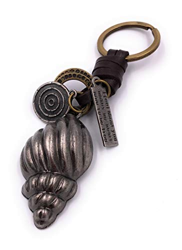 H-Customs Coquillage en Argent avec Porte-clés doré Pendentif Porte-clés en métal Cover
