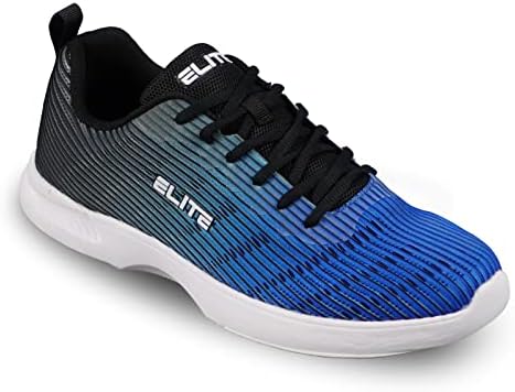 ELITE Men's Wave Bowling Shoes ︳Athletic Lace-Up Shoes with Universal Slide Soles On Both Shoes (Black/Blue, us_Footwear_Size_System, Adult, Men, Numeric, Medium, Numeric_13)