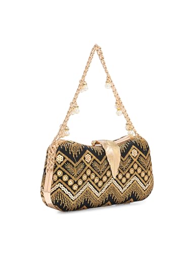 Image of TOOBA Handicraft Clutch Purse For Women with Sleek Design Embroidered Clutch| Trendy Stylish Bridal, Party, Wedding Sling Bag
