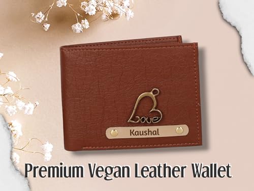 Image of Personalized Men's Wallet with Name & Metal Pen | Customized Slim Stylish Wallet with Charm | Gift for Men, Husband, Boyfriend, Father, Brother | Birthday, Anniversary, Teachers