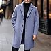 Mens Trench Coat Slim Fit Lapel Collar Fall Winter Single Breasted Pea Coat Vintage Warm Soft Overcoat with Pockets Light Blue