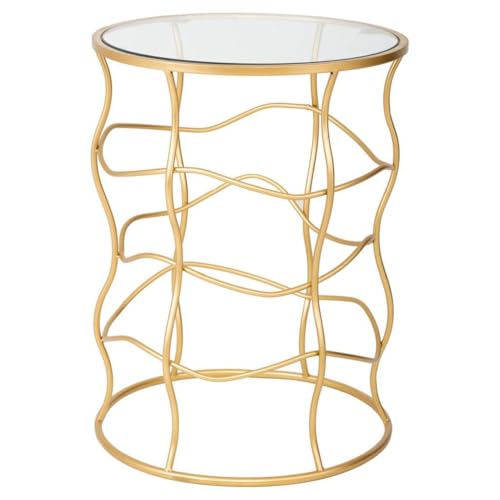 Petite table en métal doré et verre pour ranger vos objets avec style
