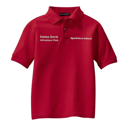 Custom Embroidered Polo Shirts for Youth Personalized Add Your Text Name Design3