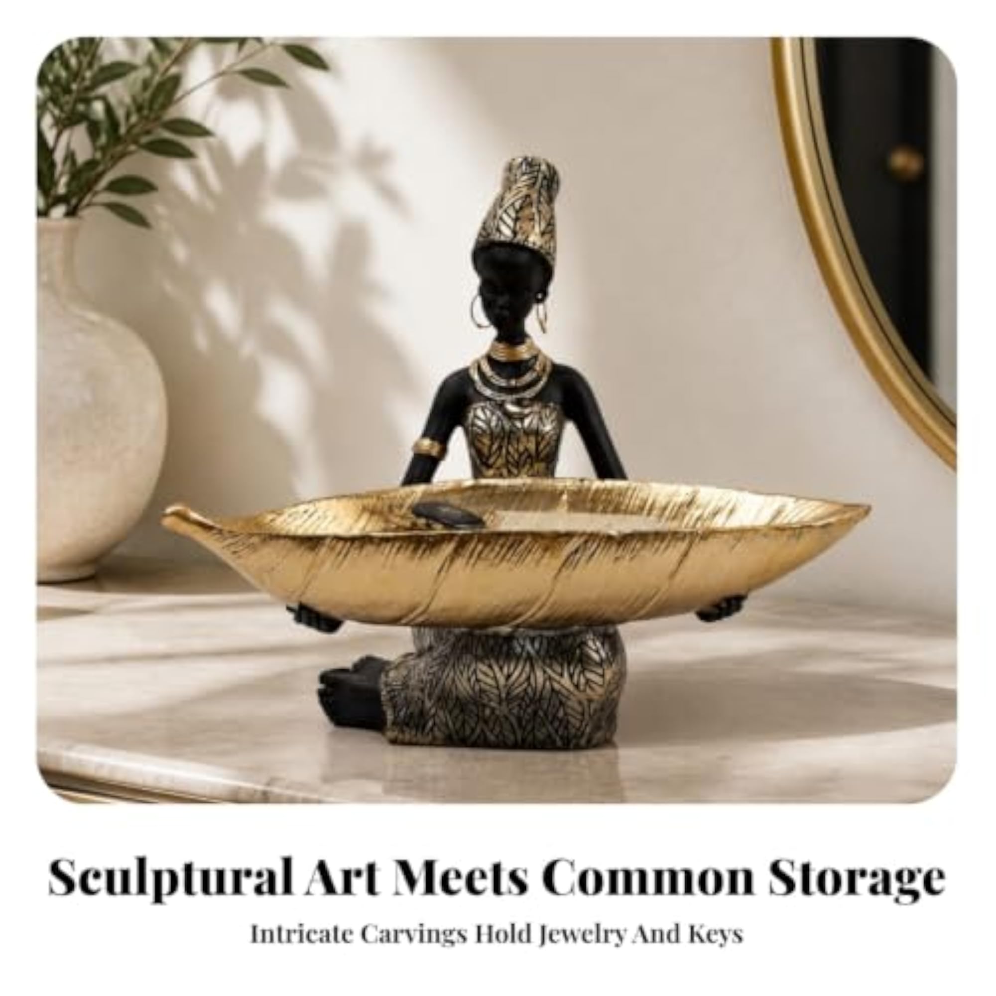Sculptural Resin Decorative Storage Tray