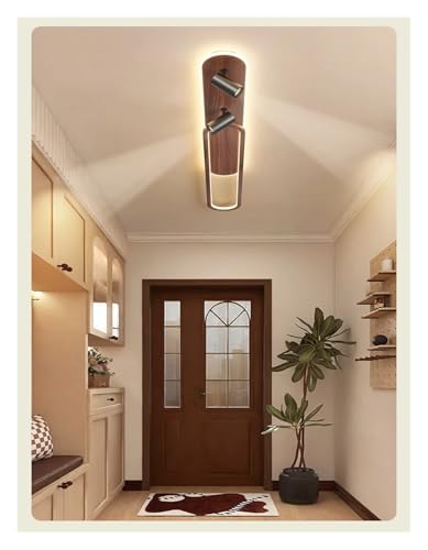 Lampe à suspension LED grain de noyer 100cm avec 2 spots orientables 360 - 5