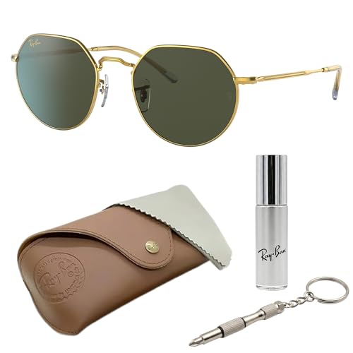 Image of Ray-Ban RB3565 JACK Square-Round Shaped Sunglasses for Men & Women with Official RAYBAN Eyewear Kit