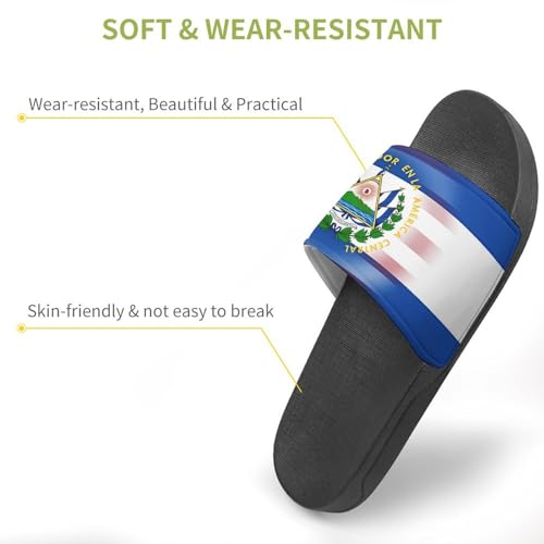 U.S. El Sal-vador Flag Non Slip Slides Sandals for Women Men Quick Drying Shower Shoes for Bathroom Pool Beach3
