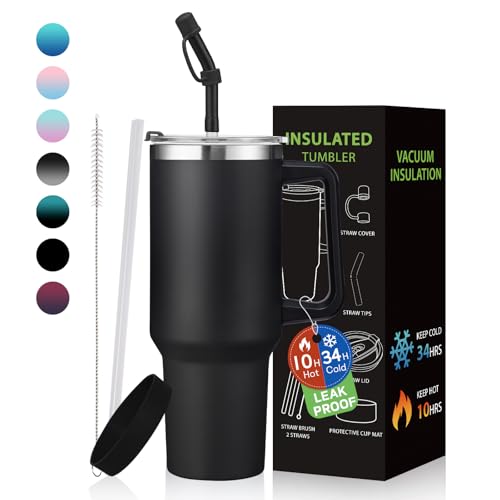 Tumbler with Lid and Straw 40oz - Stainless Steel Tumbler Travel Coffee Mug