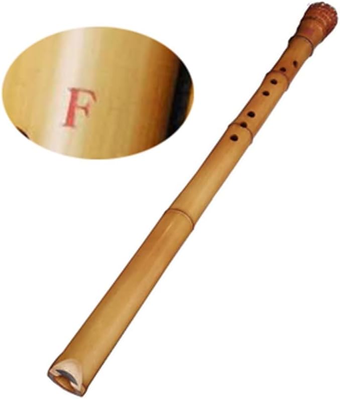 尺八楽器、歌口に角が象嵌されている、竹の5年間、美しい音質、日本の楽器、プロの演奏や日常の練習に適しています、Fトーン