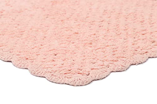 Image of THE HOME TALK Cotton Bathmats | Water Absorbent Runners | Regular Striped Rugs | Floor Mats for Kitchen, Bathroom & Sink | Ultra Soft Mats | Non-Slip Store (Blush Pink, 40x60 CM)