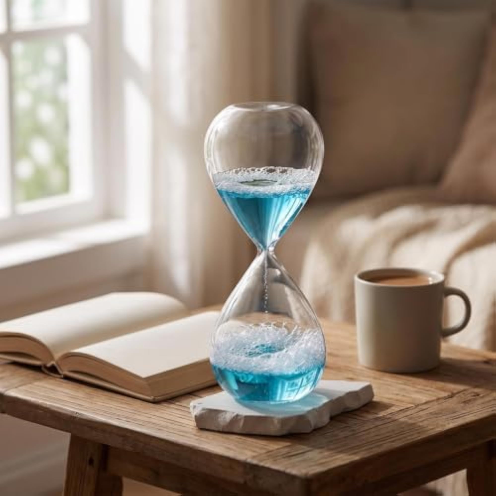 Bubble Hourglass Teardrop-Shaped Decorative Timer, Pink
