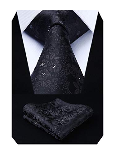 フォーマル 黒 ネクタイ 柄 チーフ セット メンズ ペイズリー シルク ブランド ビジネス 結婚式 二次会 冠婚葬祭 高級 TF2005L8S By Enlision