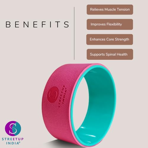 Image of Streetup India Yoga Wheel for Stretching, Exercise, Back Bends, Workout for Unisex With High Density Strong Foam Sweat Resistant (Pink)