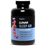 LEGION Lunar Natural Sleep Aid Chewable Tablets with Melatonin, L-Glycine, 30 Serving