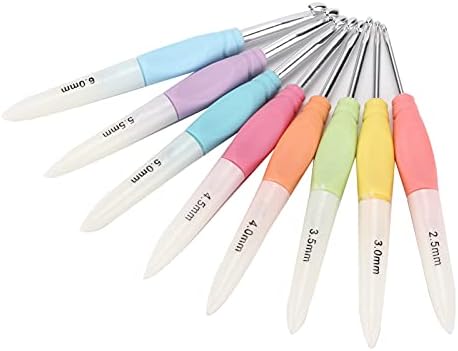 Jeanoko Crochet Hooks Set 8 Pcs Soft Nonslip Ergonomic Good Grip for Home Use Knitting Accessories ABS Plastic - 5