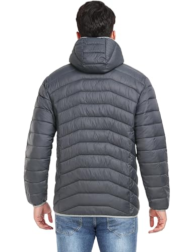 Image of Little Donkey Andy Men's Packable Puffer Jacket Lightweight Hooded Warm Winter Coat with Recycled Insulation S-3XL