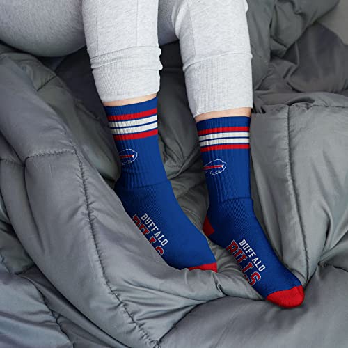 For-Bare-Feet-NFL-Youth-4-Stripe-Deuce-Crew-Sock-Buffalo-Bills-One-Size