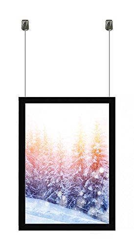 A1 Portrait Black Ceiling Hanging Mitred Snap Frames Aluminium Wall Posters Holder Click Frame Picture Clip Display Retail Wall Notice Board (Black, A1 Portrait 1 Frame)