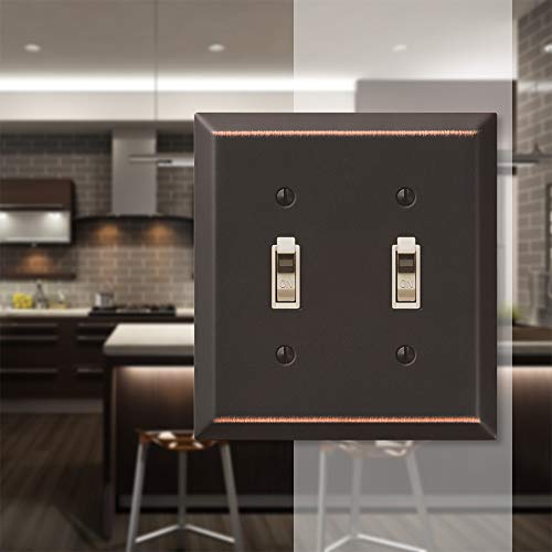 Amerelle 163Ttdb Brz 2 Tgl Wallplate, 2 Toggle, Aged Bronze #TOP2