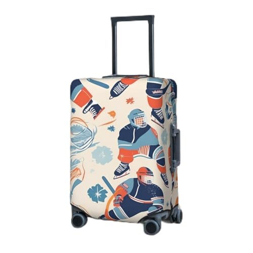 Travel Luggage Cover for Suitcase Elastic Suitcase Protector Hockey Elements Creative Patterned Suitcase Covers Washable Suitcase Protective Cover Dust-proof Luggage Covers Fit 18-32 Inch Luggage