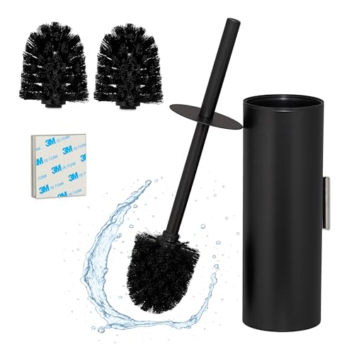 Porte-brosse WC suspendu Relaxdays noir pour simplifier le ménage