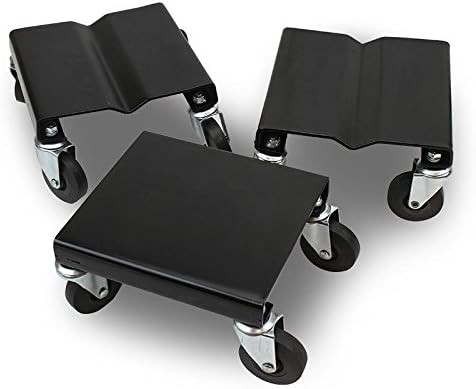 Stark 3PCS Set Snowmobile Dolly Moving Rollers Dollies Snow-Mobile Movers with Caster Wheels, 1,500lbs Capacity, Black