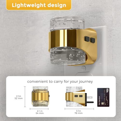 Image of L LOHAS LED Night Light, 2 Pack 3000K Bubble Night Lights Plug into Wall, Acrylic Night Lights with Light Sensor, Adjustable Brightness,Plug in Nightlights for Rooms Bathroom Hallway