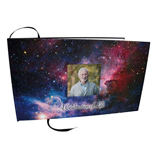 Image of Galaxy Celebration of Life Funeral Guest Book for Memorial Service