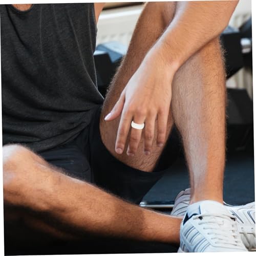Anillos de silicona para dedo para hombre 8 piezas miniatura 6