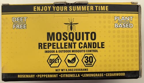 Mosquito Repellent Candle – Plant-Based Essential Oils with Citronella, Lemongrass & Rosemary – Outdoor Use