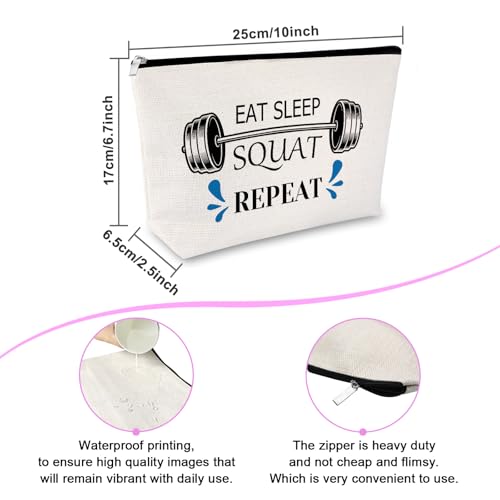 Fitness Gift for Women Makeup Bag Inspirational Gifts for Gym Lovers Appreciation Gift for Fitness Instructor Christmas Birthday Present for Sports Lover Gym Trainer Funny Workout Gifts Zipper Pouch