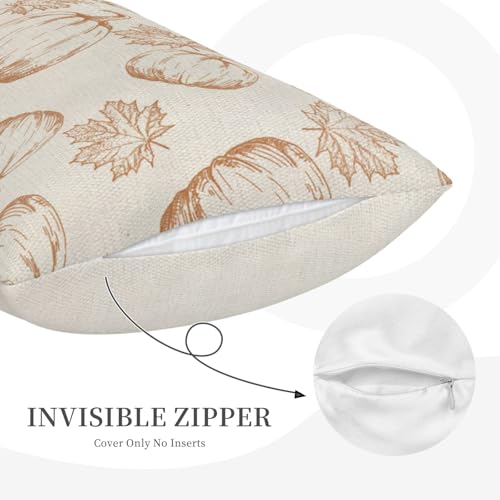 Yxuiyal Fall Pillow Covers 12 X 20 Set Of 2 Fall Orange Pumpkin Maple Leaves Lumbar Throw Pillow Covers Outdoor Fall Thanksgiving Decorations thumb #7