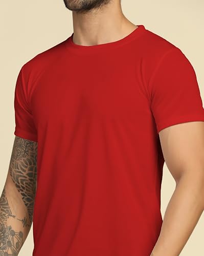 Image of VastraVibes Cotton Regular Fit T-Shirt Round Neck Casual Mens Plain Tshirt