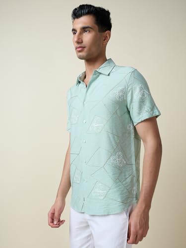 Image of Thomas Scott Men's | Self Designed | Embroidered | Long Sleeve | Plus Size | 100% Cotton | Casual | Shirts for Men