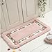 Produktbild MYSdd Landhausstil Badezimmer Teppich Schlafzimmer Teppich 1pcs Heimtextilien rutschfeste Badematte rosa blau rot oval Badezimmer Teppich - 1, ca. 40x60cm