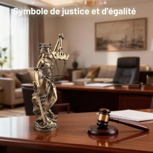 Statue Justice Résine Bronze 28 cm Antique, LOVIN PRODUCT